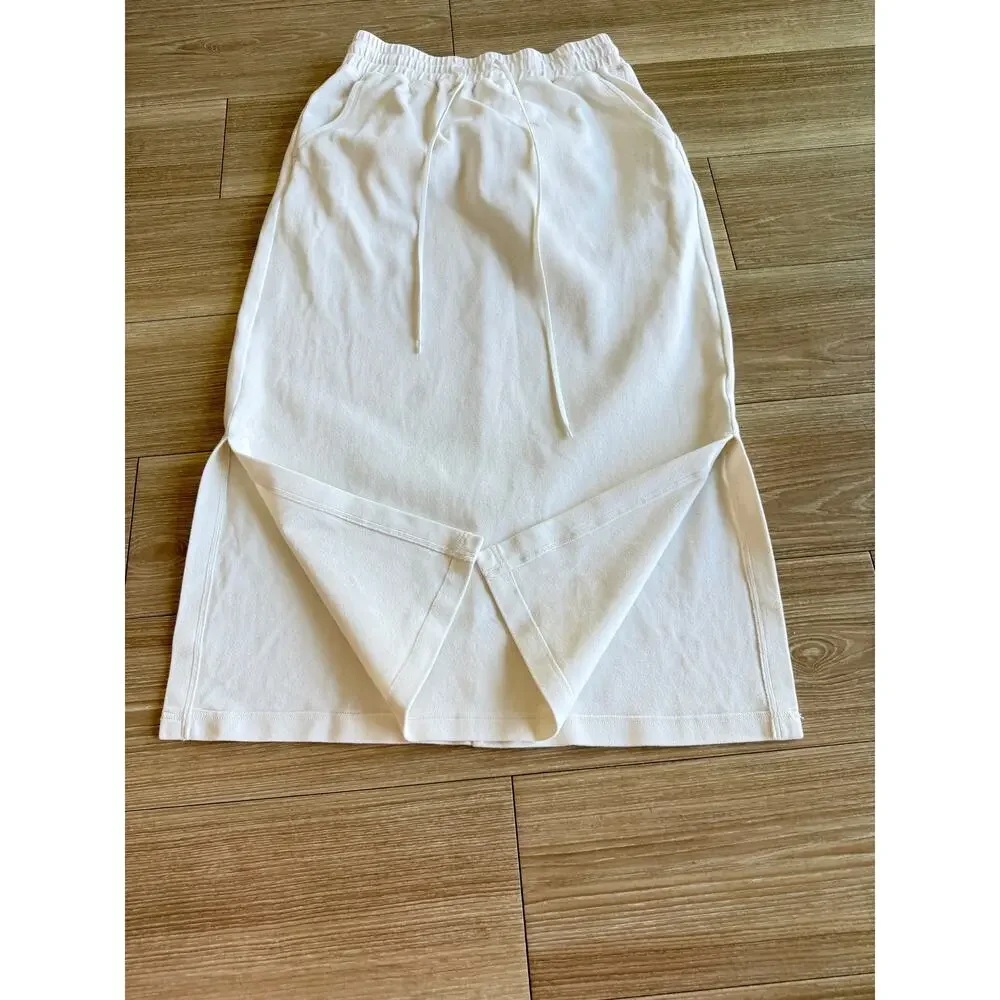 NAP Loungewear White Casual Pull-On Sweat Skirt Size S Pockets
